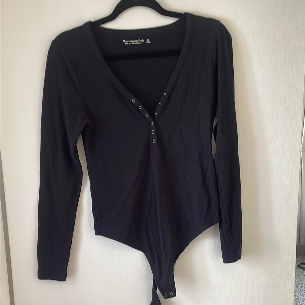 August Silk Black Long Sleeve Bodysuit